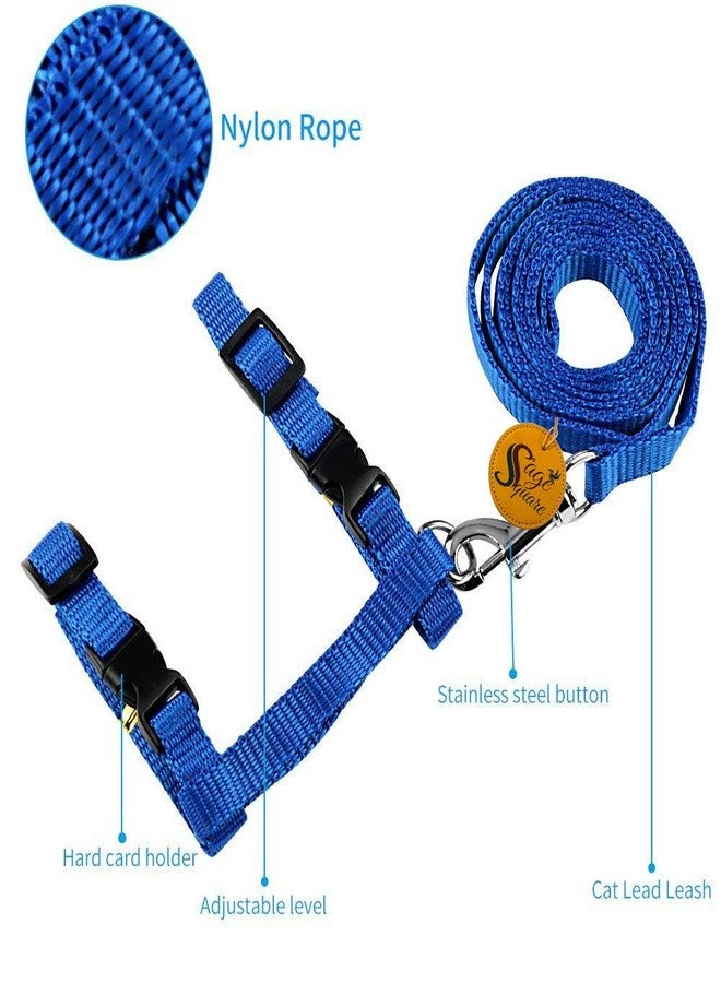 Sage Square Durable & Adjustable Harness with Leash Rope Set for Cat (Blue) - Image 3